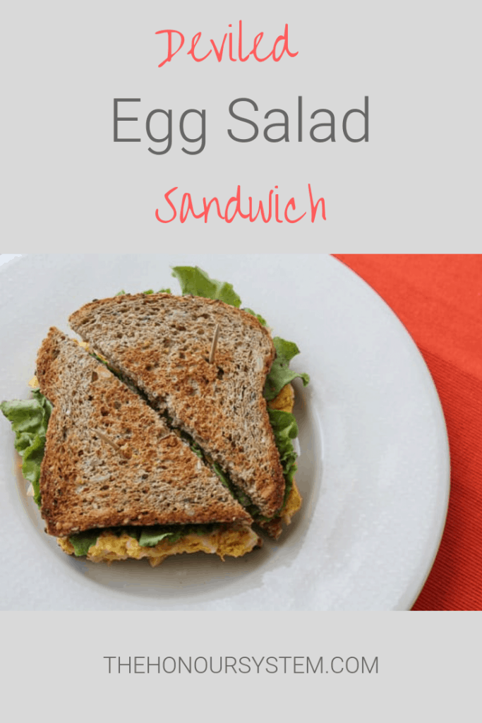 I hate wasting food and sometimes after the party is over there is often leftovers. This Deviled Egg Salad Sandwich is a tasty way to re-purpose those extras! #leftovers #sandwich #recipe