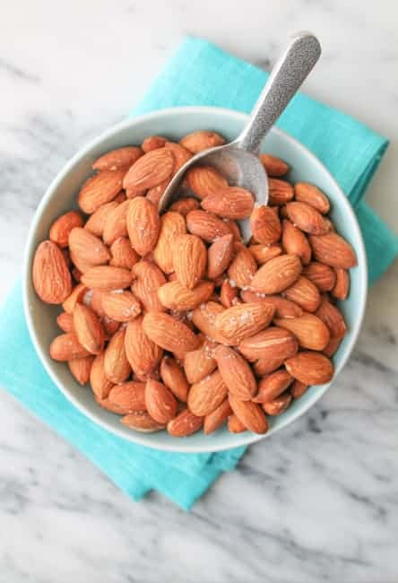 dry roasted almonds in a bowl