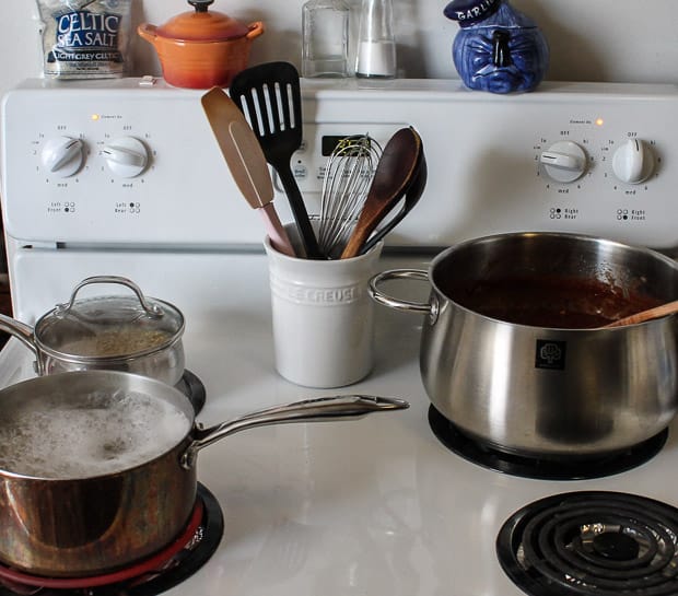 Pots on the stove