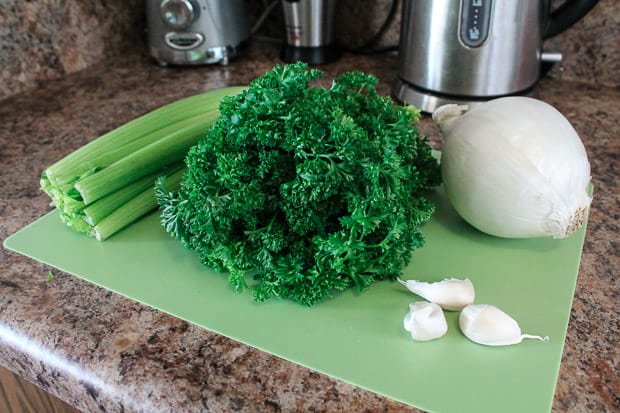 Ingredients on a cutting board