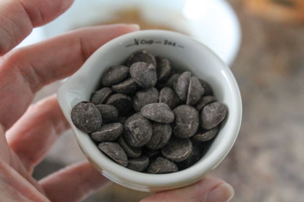 Chocolate chips in a measuring cup