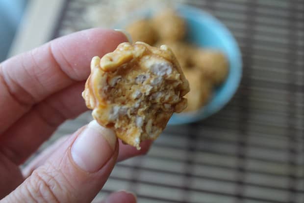 hand showing the inside of a chewy treat