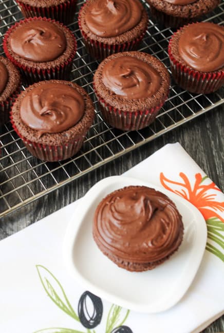 Chocolate Cupcakes on a wire rack