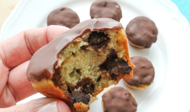 Chocolate Dipped Greek Yogurt Cupcakes