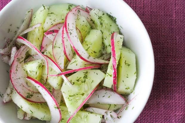 Red onion and cucumber