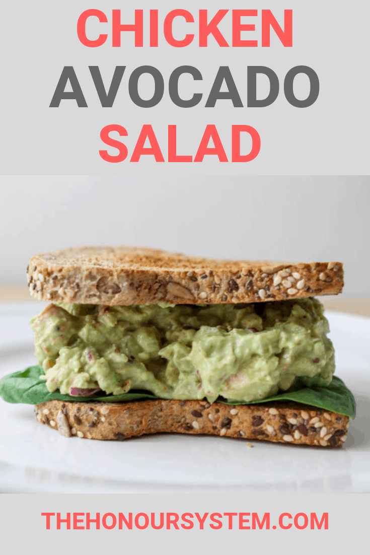 Chicken Avocado Salad Recipe Pinterest Graphic