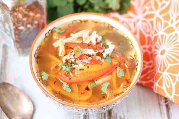Spicy Chicken Soup with Peppers