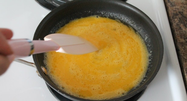 Eggs in a pan on the stove