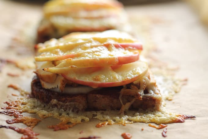 BBQ Chicken Pizza Toast on a baking sheet