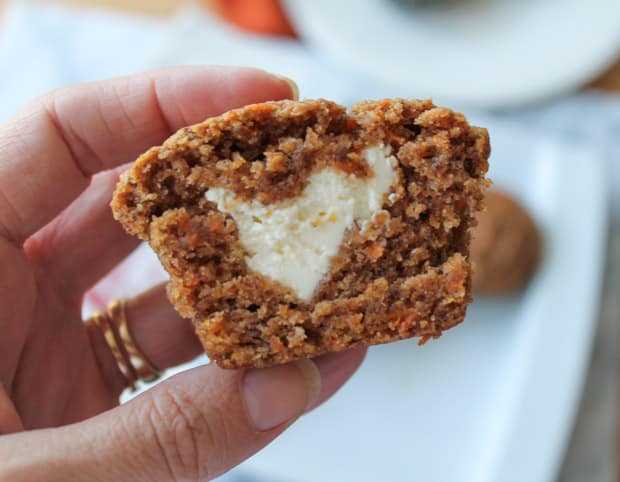 Cream Cheese Stuffed Carrot Cake Muffins-12