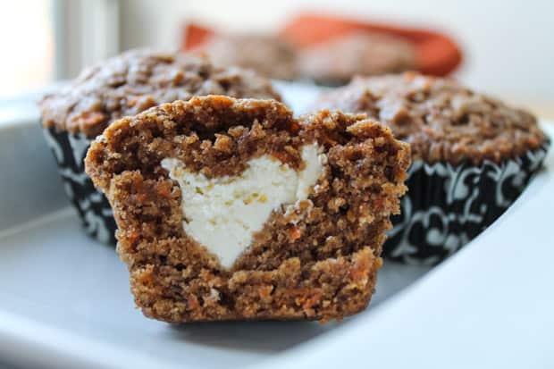 Cream Cheese Stuffed Carrot Cake Muffins-9