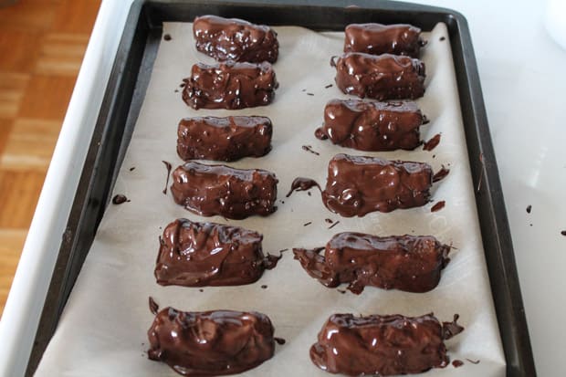 twix bars covered in chocolate