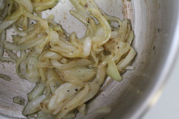 onions caramelizing in a pan