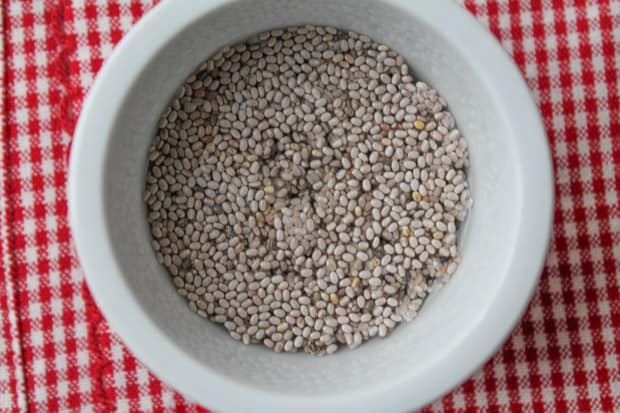 A tablespoon full of chia seeds