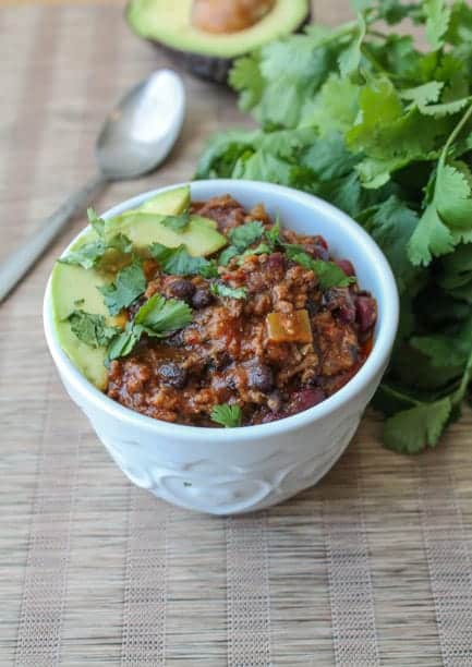 Easy Beef Chili with Cilantro