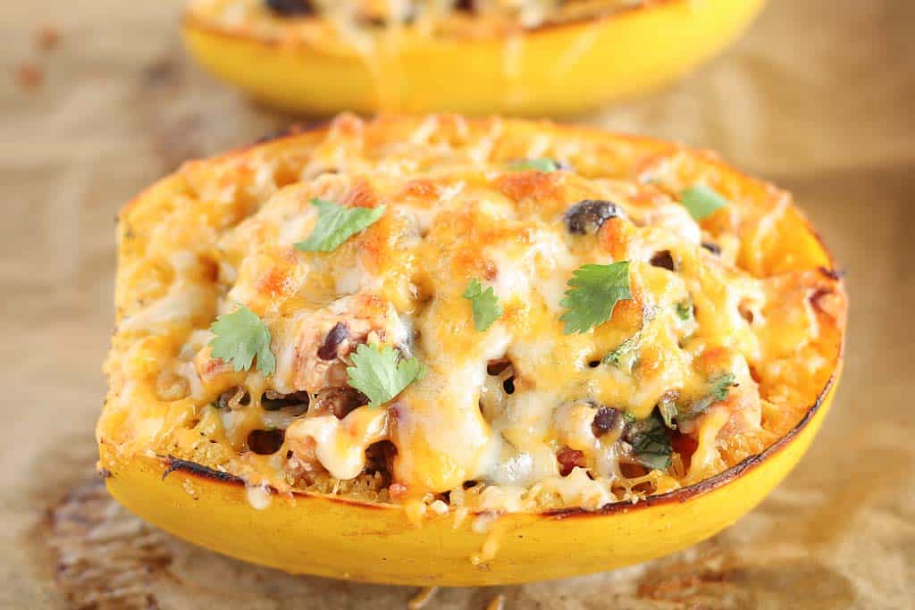 stuffed spaghetti squash fresh out of the oven