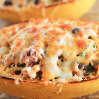 stuffed spaghetti squash fresh out of the oven