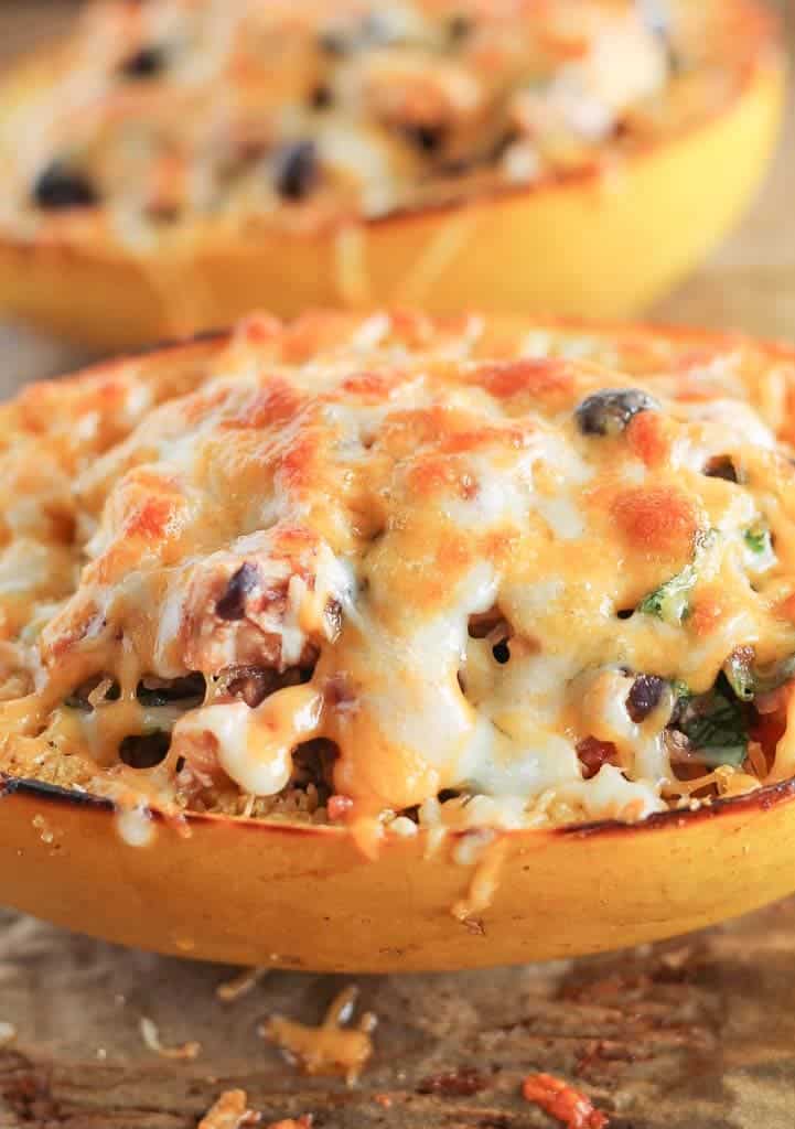 stuffed spaghetti squash fresh out of the oven