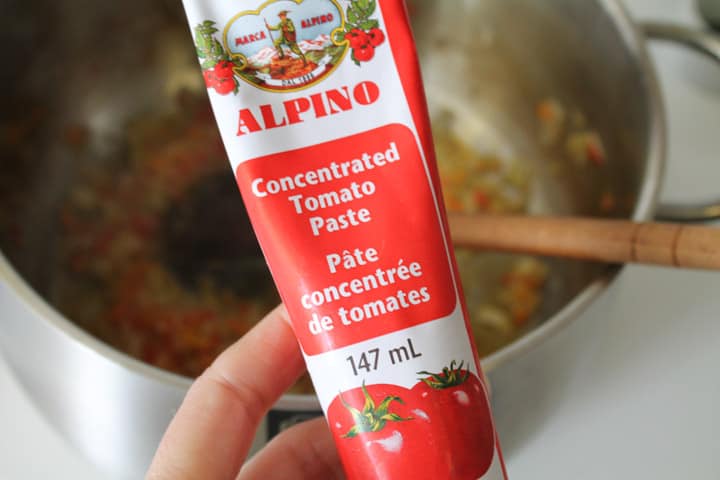 A tube of tomato paste.
