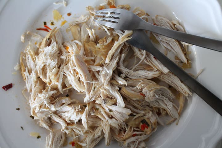 shredded chicken on a plate