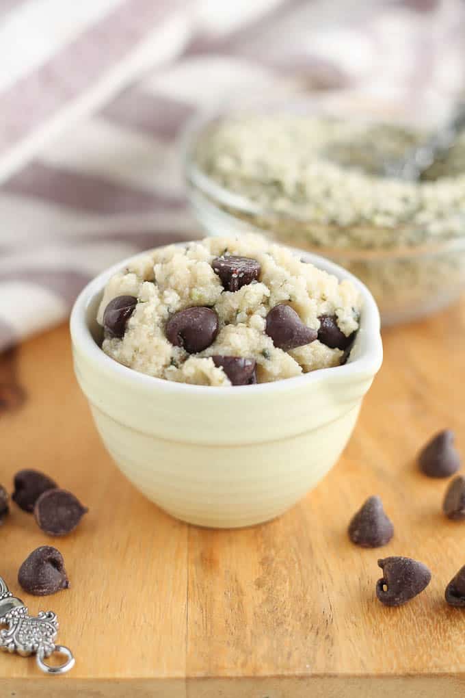 Hemp Seed Cookie Dough in a small dish