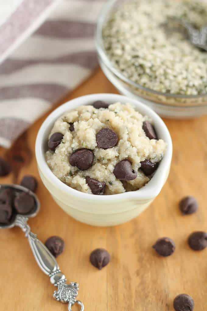 Hemp Seed Cookie Dough in a small dish