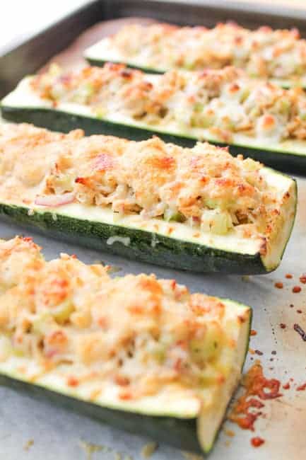 Roasted Zucchini Tuna Melts