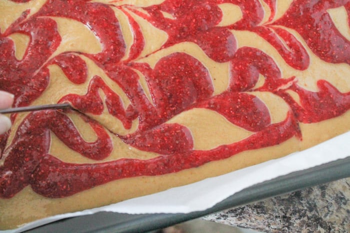 a knife creating a swirl pattern