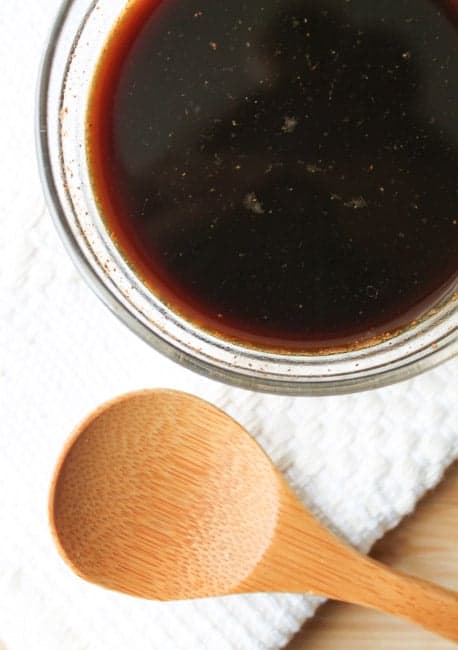 Looking to avoid soy in your diet? Try this healthy Vegan Soy-Less 'Soy' Sauce the next time your recipe calls for it and skip the soy as well as the gluten and a ton of sodium. #healthyrecipes #veganrecipes #glutenfreerecipes #cleaneatingrecipes #healthylifestyle