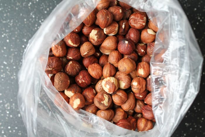 hazelnuts in a bag