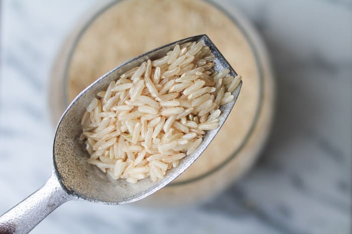 Rice in a scoop