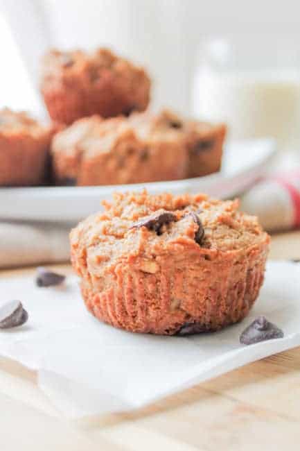 Peanut Butter & Dark Chocolate Chip Muffins 