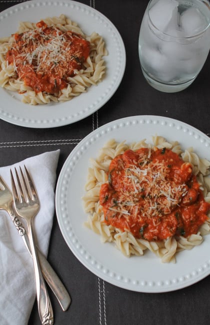 Creamy Tomato & Spinach Pasta