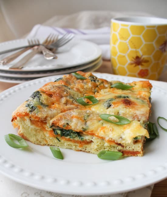 Egg Casserole with Sweet Potato & Spinach