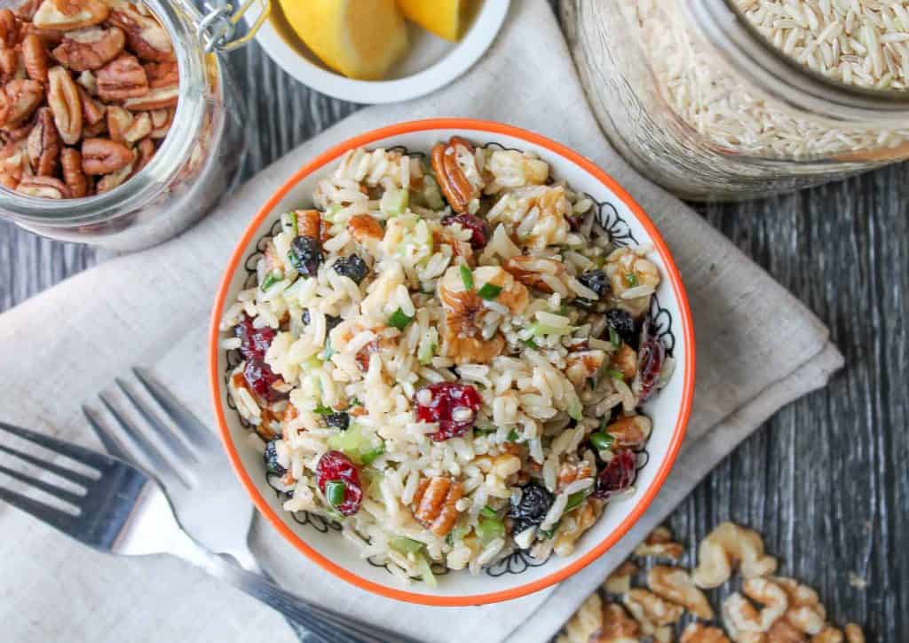 Trail Mix Salad in a bowl ready to eat