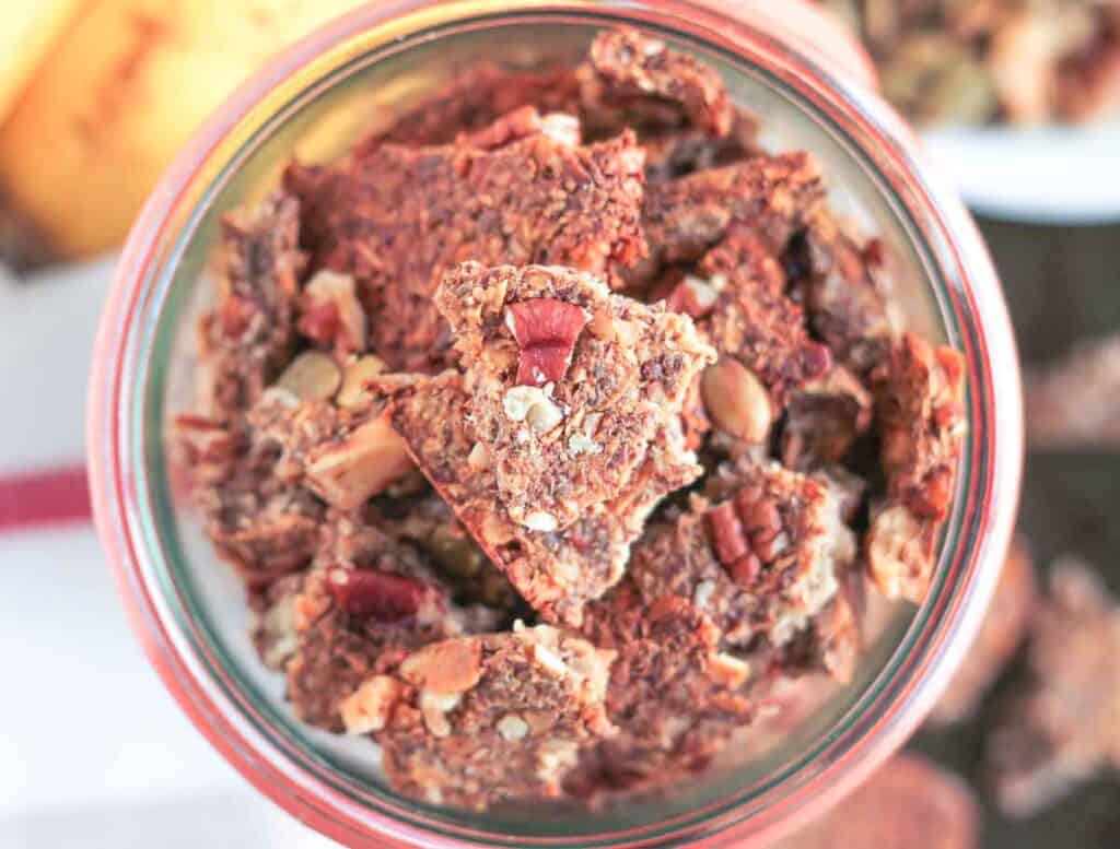 clusters of paleo in a glass jar