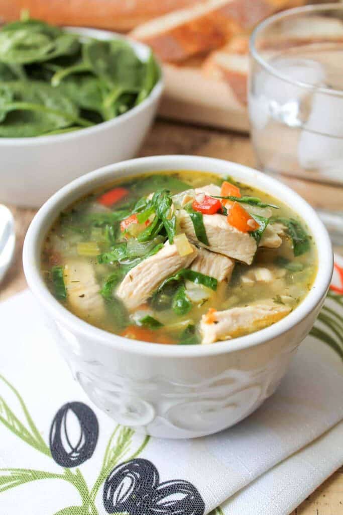 Chicken Vegetable Soup With Spinach 