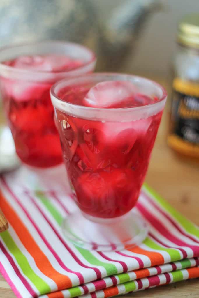 frosty drinks in glasses