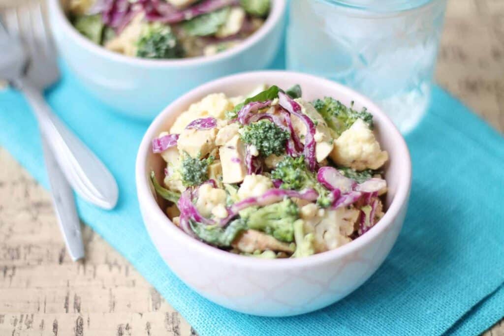 Creamy Honey Mustard Chopped Chicken & Veggie Salad