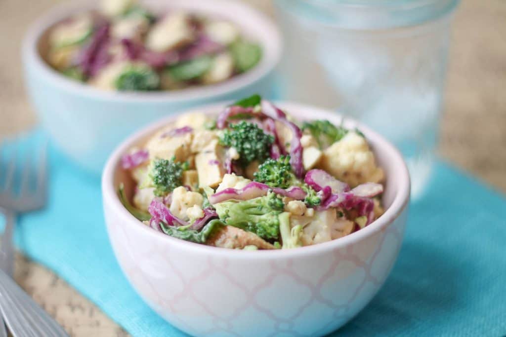 Creamy Honey Mustard Chopped Chicken & Veggie Salad