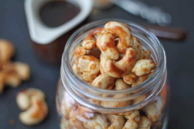 A jar of candied cashews.