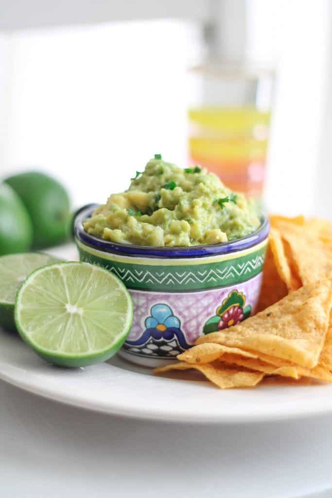chips and dip with fresh limes