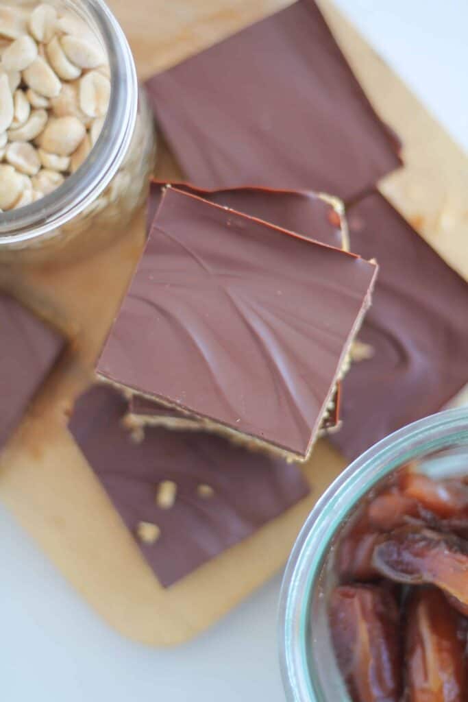 Chocolate Peanut Date Squares