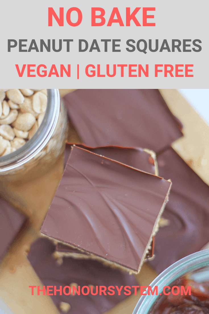 No Bake Peanut Date Squares Gluten Free Recipe Pinterest Graphic