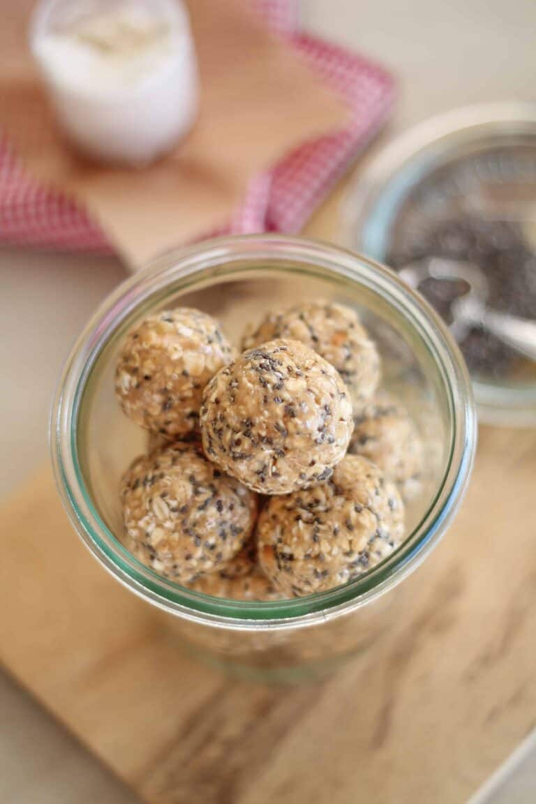 Vanilla Protein Balls with Chia Seeds – Vegan + Gluten Free