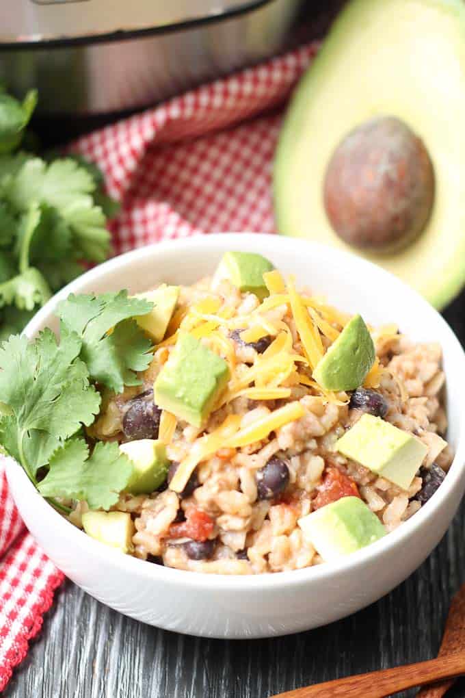Beginners to pressure cooking will love this easy Instant Pot Salsa Chicken & Brown Rice. It is simple and family friendly! Gluten free and full of fiber, this will  be a healthy staple on your dinner table. #instantpot #glutenfree #dinnerrecipes #healthyrecipes #chicken #easyrecipes