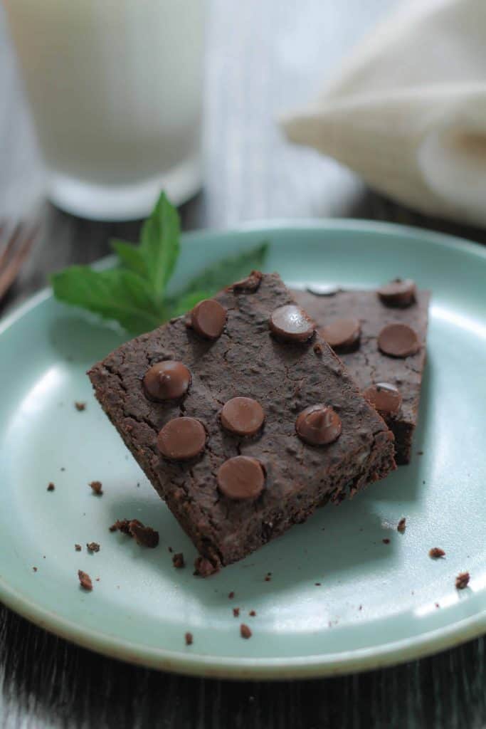 Chocolate Mint Chip Black Bean Brownies - Gluten Free