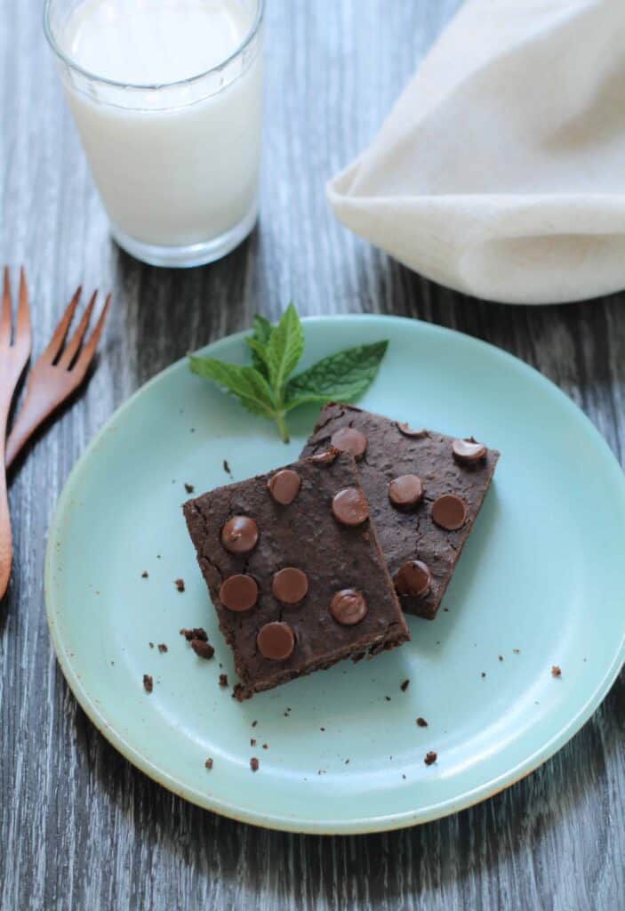 Chocolate Mint Chip Black Bean Brownies - Gluten Free