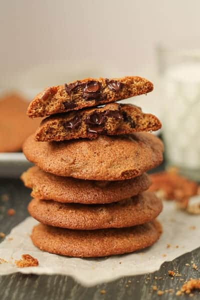 Healthy Chocolate Pecan Spelt Flour Cookies