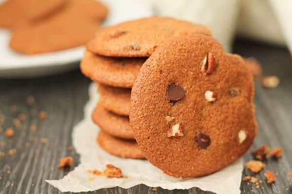 Healthy Chocolate Pecan Spelt Flour Cookies